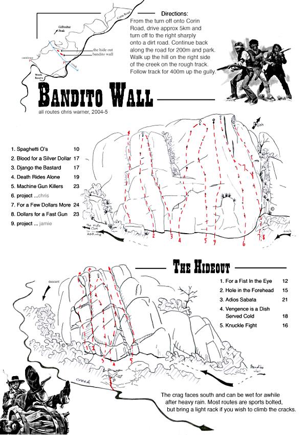 Bandito Wall routes map