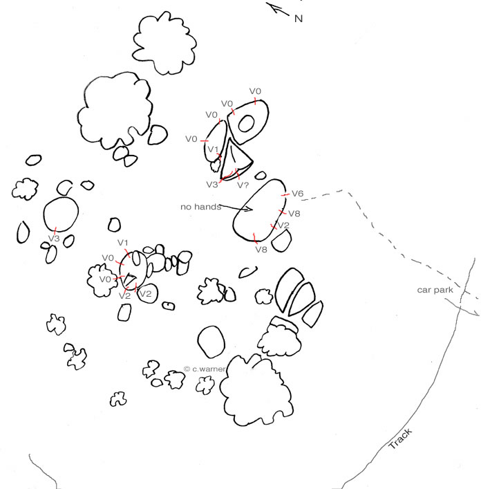 Horse paddock boulders map