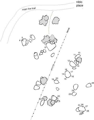 Niblo Boulders map