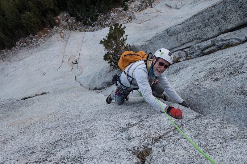 Peter Blunt climbing Regular Route, Fairview Dome, Yosemite National Park