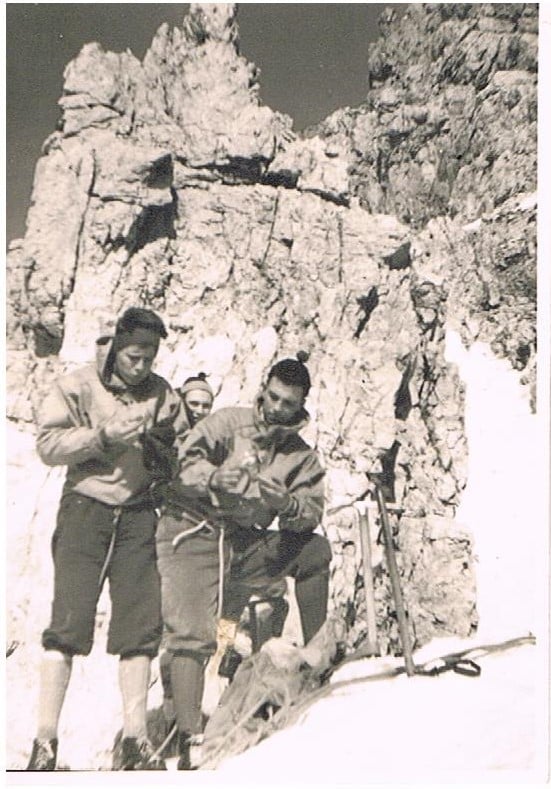 Mountaineering in the Carnic Alps, 1958 with Giorgio Resmini, Mauro Stani.